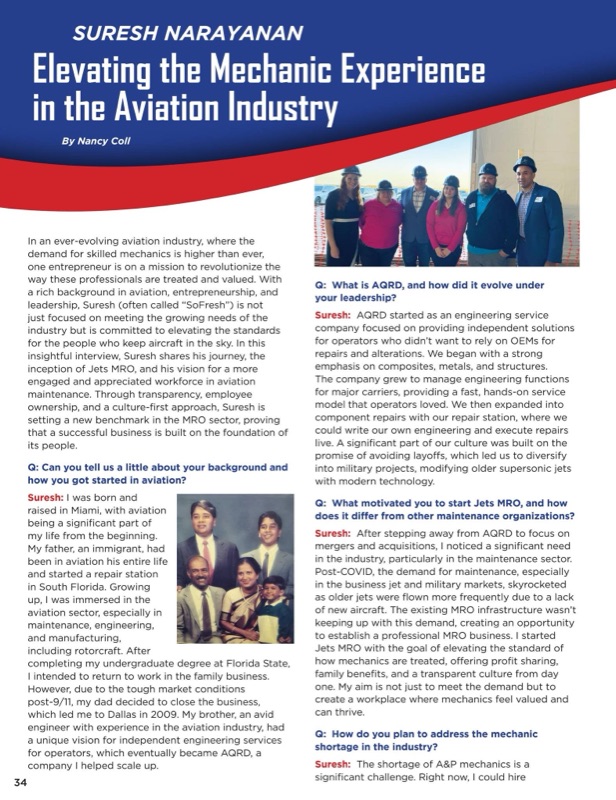 Suresh Narayanan - Elevating the Mechanic Experience in the Aviation Industry
